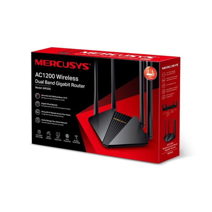 Маршрутизатор Mercusys MRS0009 MR30G, 2.4+5 ГГц, 802.11ac, (WiFi 5) - Зображення 5