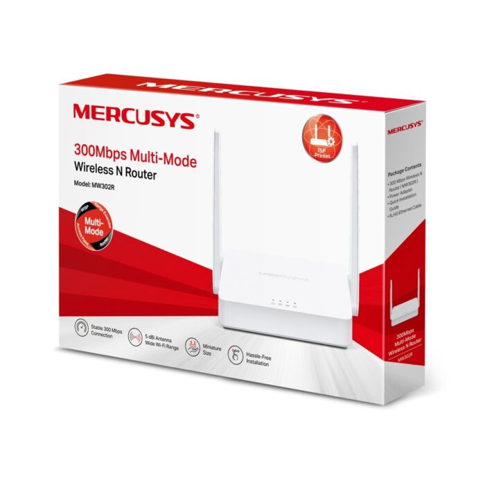 Mercusys MRS0005 MW302R, маршрутизатор N300, 1xWAN 2xLAN - Зображення 5