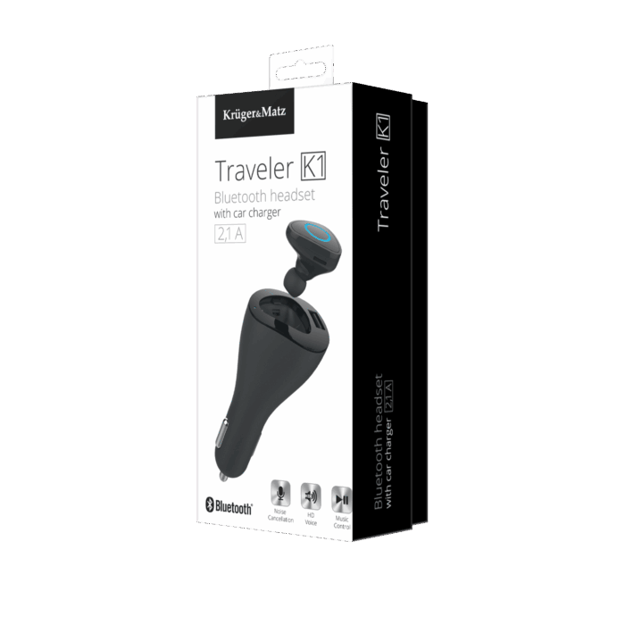 Bluetooth-гарнітура Krüger&matz KM0397 Traveler K1 з автомобільним зарядним пристроєм - Зображення 9