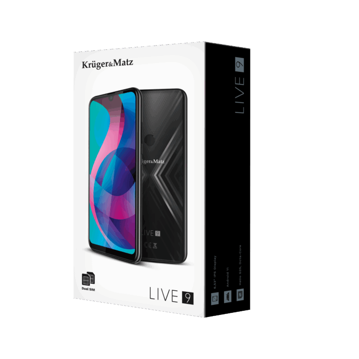 Чорний смартфон Krüger&matz KM0497-B LIVE 9 - Зображення 9