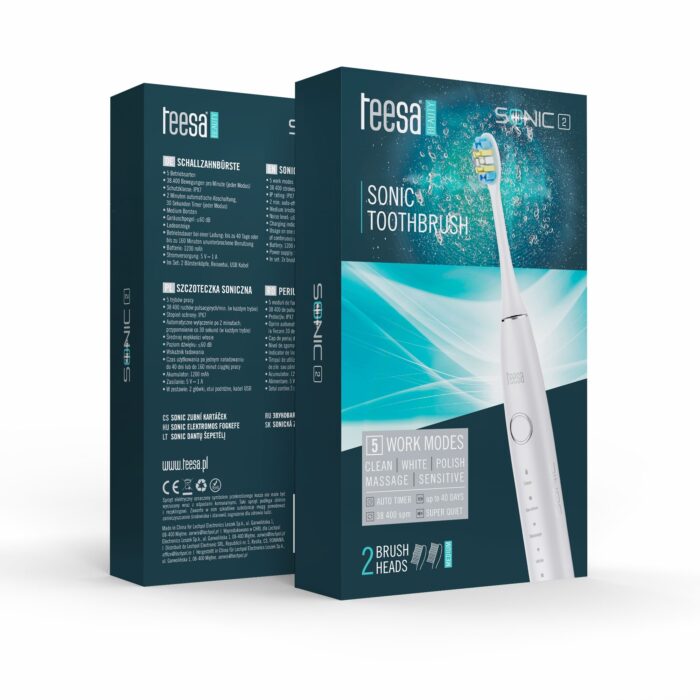 Звукова зубна щітка Teesa TSA8087-W SONIC 2 біла, 5 режимів роботи, дорожній футляр, USB типу C - Зображення 7