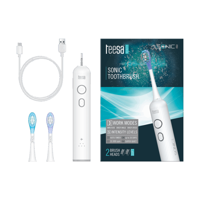 Звукова зубна щітка Teesa TSA8082-W Sonic Elite білого кольору - Зображення 6
