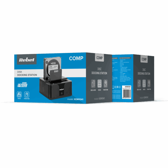 Док-станція Rebel KOM1041 USB 3.0 для жорстких дисків/SSD - Зображення 6
