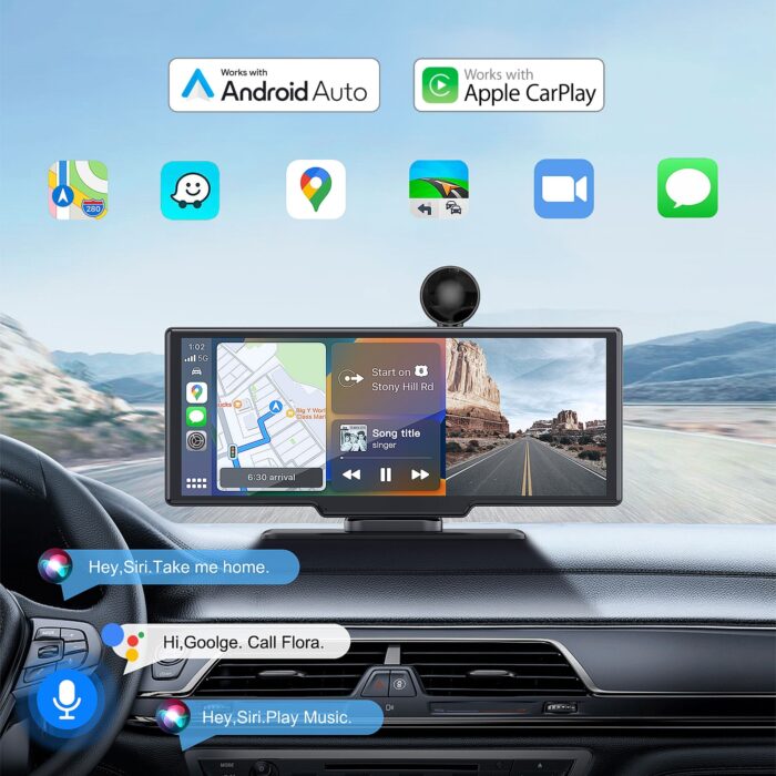 10-дюймова Krüger&matz KM2021 мультимедійна станція Android Auto Apple Carplay з відеореєстратором та камерою заднього виду - Зображення 10