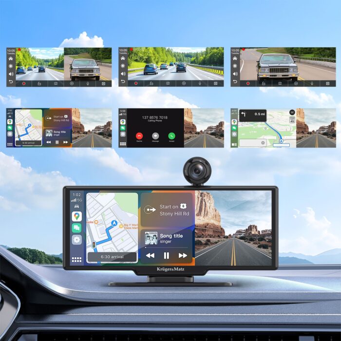 10-дюймова Krüger&matz KM2021 мультимедійна станція Android Auto Apple Carplay з відеореєстратором та камерою заднього виду - Зображення 14