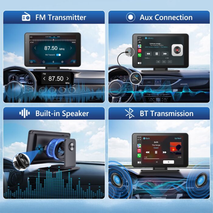 7-дюймова Krüger&matz KM2020 мультимедійна станція Android Auto Apple Carplay з камерою заднього виду - Зображення 13