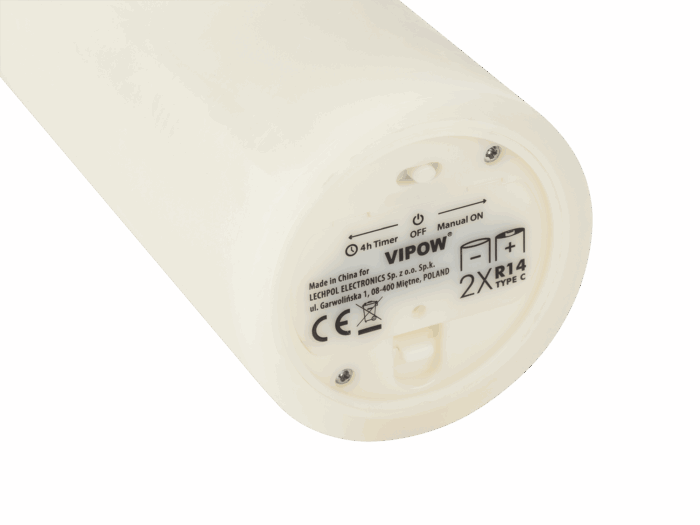 Середня світлодіодна Vipow LED0200-1 воскова свічка кольору слонової кістки - Зображення 2