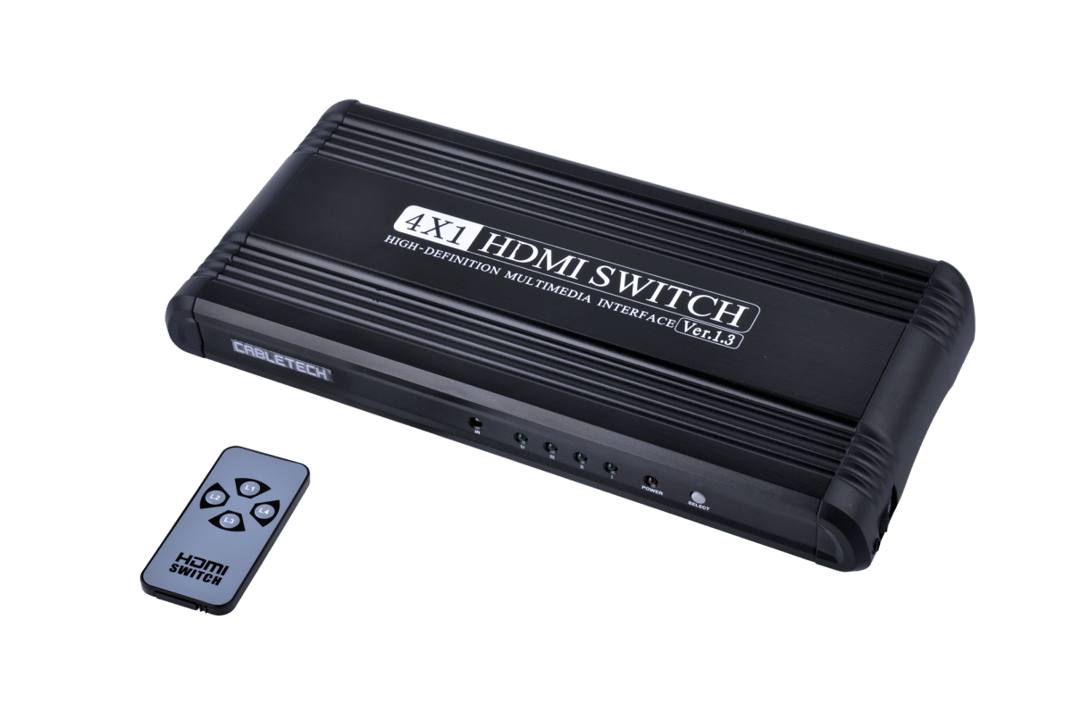 Перемикач HDMI 4/1 з пультом дистанційного керування Перемикач HDMI Cabletech URZ2031 4/1 з пультом дистанційного керування