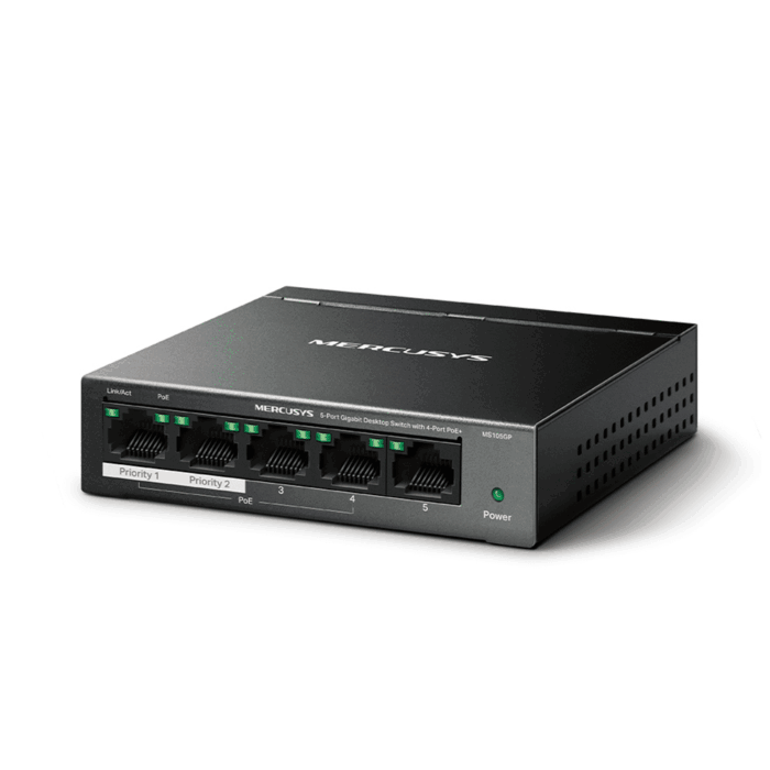 Комутатор Mercusys MRS0011 MS105GP, 5 портів 10/100/1000 Мбіт/с Гігабіт - Зображення 3