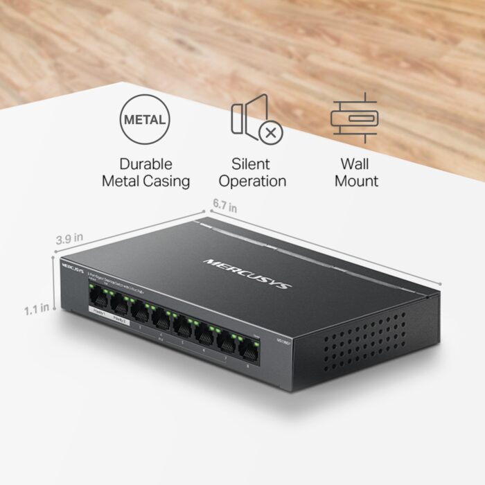 Комутатор Mercusys MRS0017 MS108GP, 8 портів (7xPoE+), 65 Вт - Зображення 4