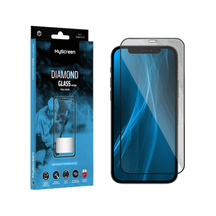 Захисне скло Myscreen MS14 DIAMOND GLASS LITE edge FULL GLUE чорного кольору для Apple iPhone 12/12 Pro 6.1"