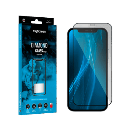 Захисне скло Myscreen MS15 DIAMOND GLASS LITE edge FULL GLUE чорного кольору для Apple iPhone 12 Pro Max 6.7"