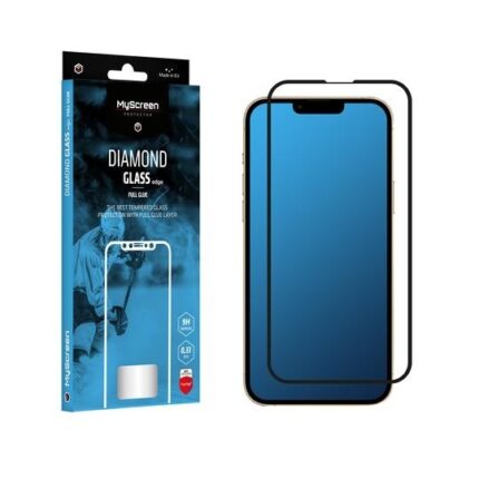 Захисне скло Myscreen MS11 DIAMOND GLASS LITE edge FULL GLUE чорного кольору для Apple iPhone 13/13 Pro 6.1"