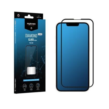 Захисне скло Myscreen MS12 DIAMOND GLASS LITE edge FULL GLUE чорного кольору для Apple iPhone 13 Mini 5.4"