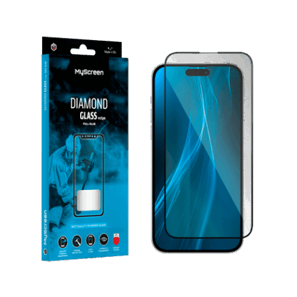 Захисне скло Myscreen MS08 DIAMOND GLASS LITE edge FULL GLUE чорного кольору для Apple iPhone 14 6.1"