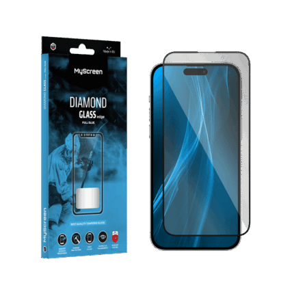 Захисне скло Myscreen MS10 DIAMOND GLASS LITE edge FULL GLUE чорного кольору для Apple iPhone 14 Pro Max 6.7"