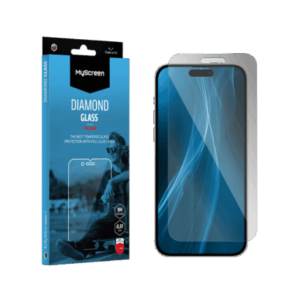 Захисне скло Myscreen MS05 DIAMOND GLASS LITE edge FULL GLUE чорного кольору для Apple iPhone 15 6.1"