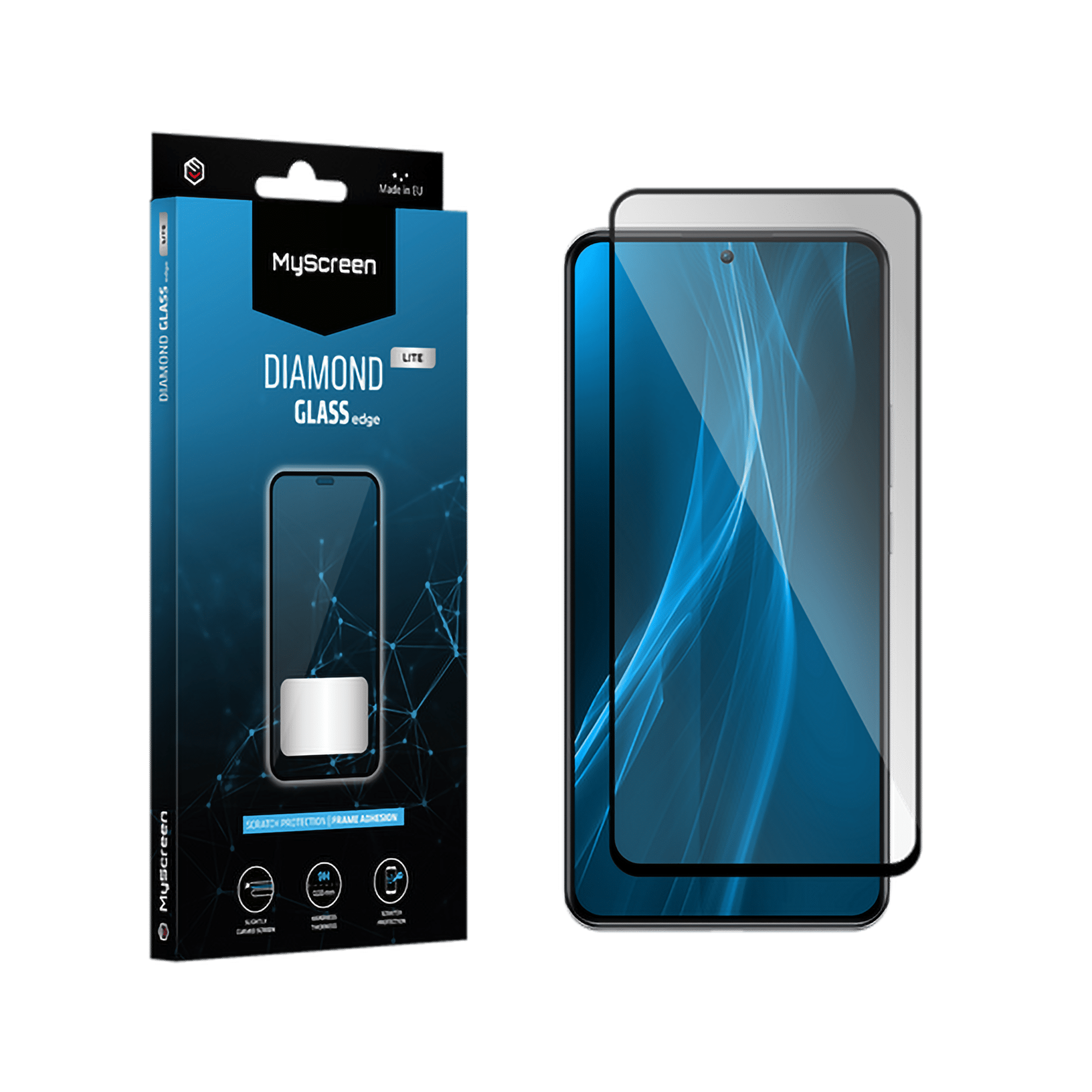 Захисне скло MyScreen DIAMOND GLASS LITE edge FULL GLUE чорного кольору для Samsung Galaxy S22+/S23+ Захисне скло Myscreen MS24 DIAMOND GLASS LITE edge FULL GLUE чорного кольору для Samsung Galaxy S22+/S23+