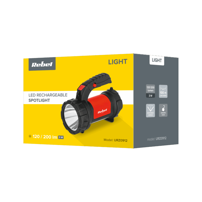 Прожектор із Rebel URZ0912 зарядним кабелем micro USB - Зображення 5