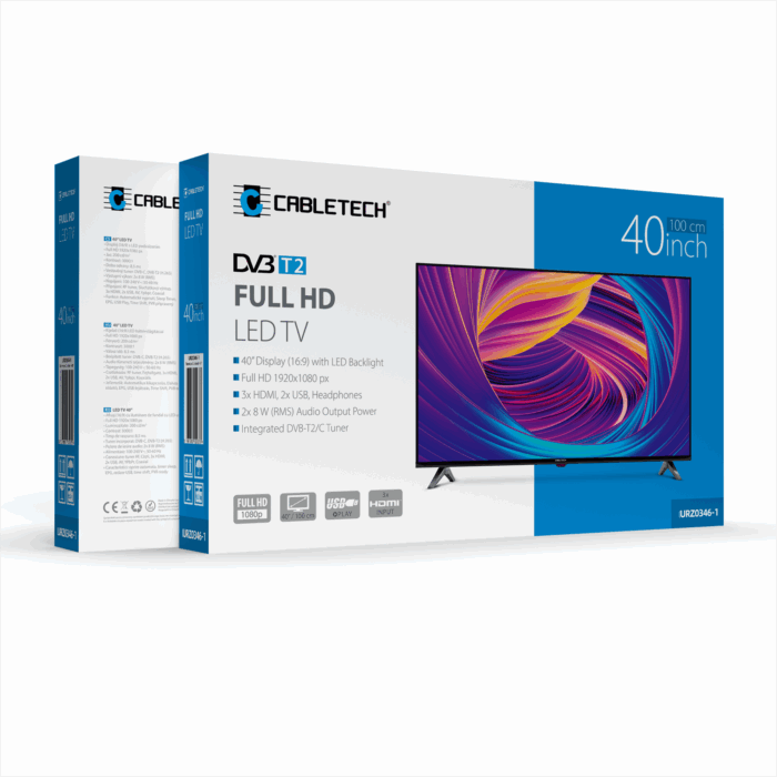 Телевізор Cabletech URZ0346-1 40" FHD DVB-T2 H.265 HEVC - Зображення 8
