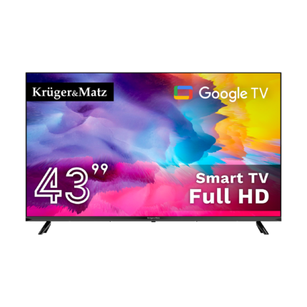 Телевізор Kruger&Matz 43" FHD Google TV 5.0 DVB-T2/T/C KM0243FHD-SA H.265 HEVC