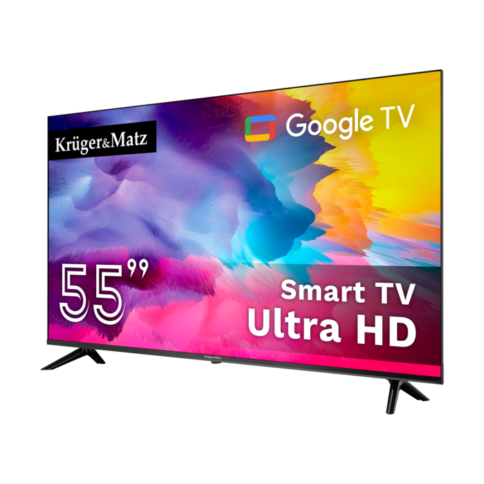 Телевізор Krüger&matz KM0255UHD-SA 55" UHD Google TV DVB-T2/T/C H.265 HEVC - Зображення 2