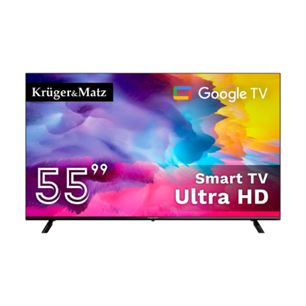 Телевізор Krüger&matz KM0255UHD-SA 55" UHD Google TV DVB-T2/T/C H.265 HEVC