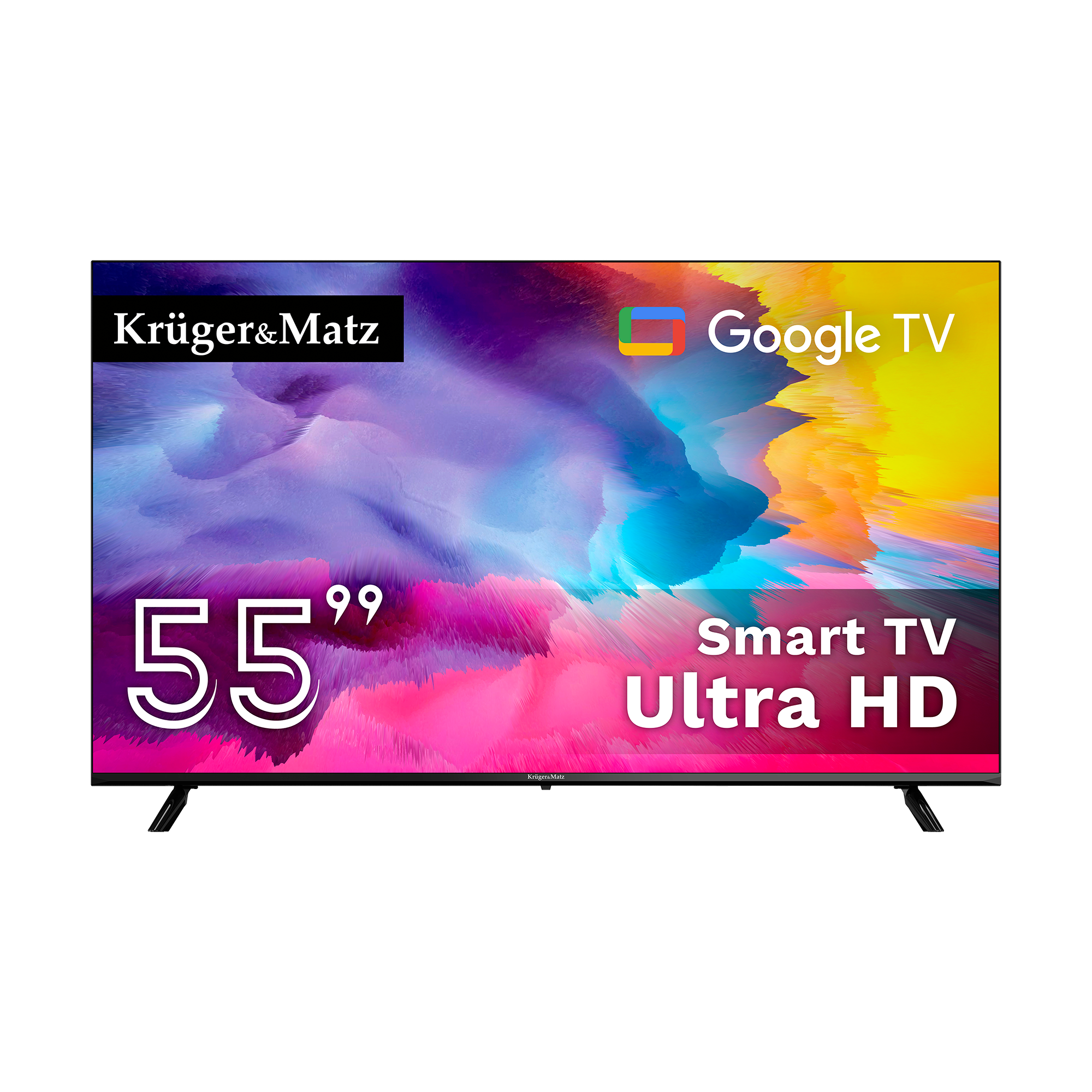 Телевізор Kruger&Matz 55" UHD Google TV DVB-T2/T/C H.265 HEVC Телевізор Krüger&matz KM0255UHD-SA 55" UHD Google TV DVB-T2/T/C H.265 HEVC