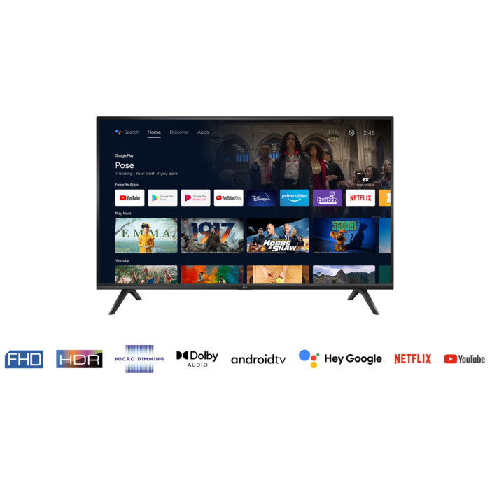 Телевізор Tcl 40S5200X1 40" FHD Android TV DVB-T2/C/S2 H.265 HEVC - Зображення 5