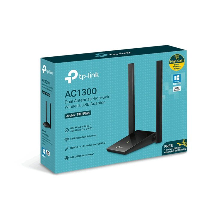 USB-адаптер високого радіуса дії Tp-link KOM1120 Archer T4U Plus з двома антенами, стандарт AC1300 - Зображення 7