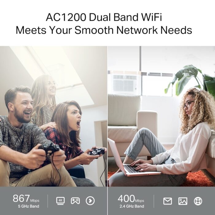 Маршрутизатор Tp-link KOM1128 AC1200 Archer C64, бездротовий, дводіапазонний, 400/867 Мбіт/с - Зображення 5