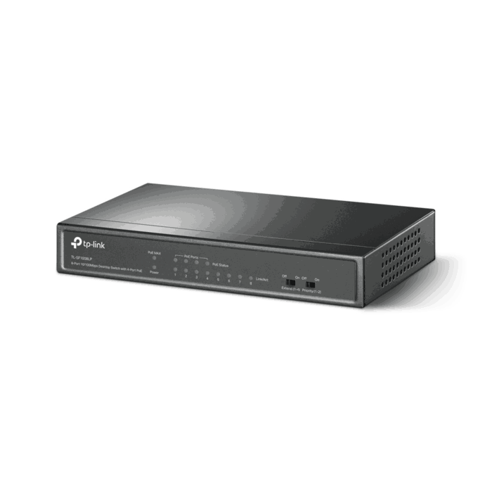 Комутатор Tp-link KOM1122 TL-SF1008LP з підтримкою PoE 8x10/100 Мбіт/с (4xPoE) - Зображення 2