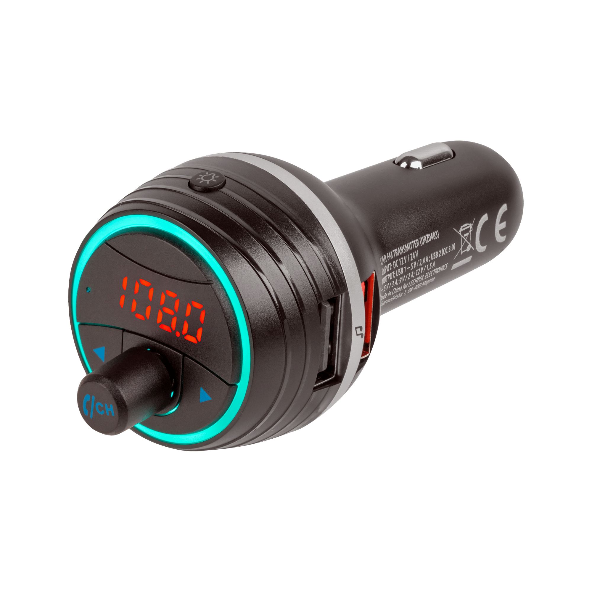 Автомобільний FM-трансмітер з функцією Bluetooth та двома USB-портами Автомобільний FM-трансмітер Peiying URZ0483 з функцією Bluetooth та двома USB-портами