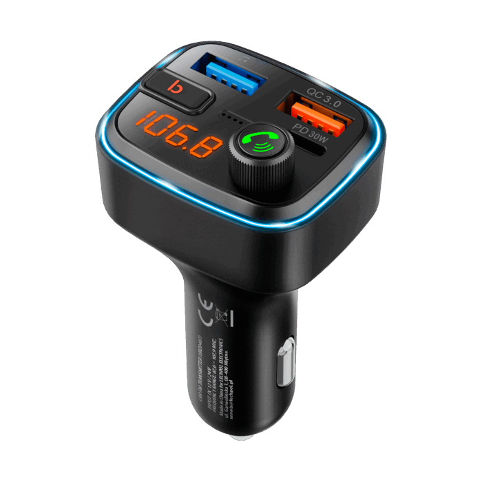 Автомобільний FM-передавач Peiying URZ0487 з функцією Bluetooth (2x USB + USB-C) - Зображення 3