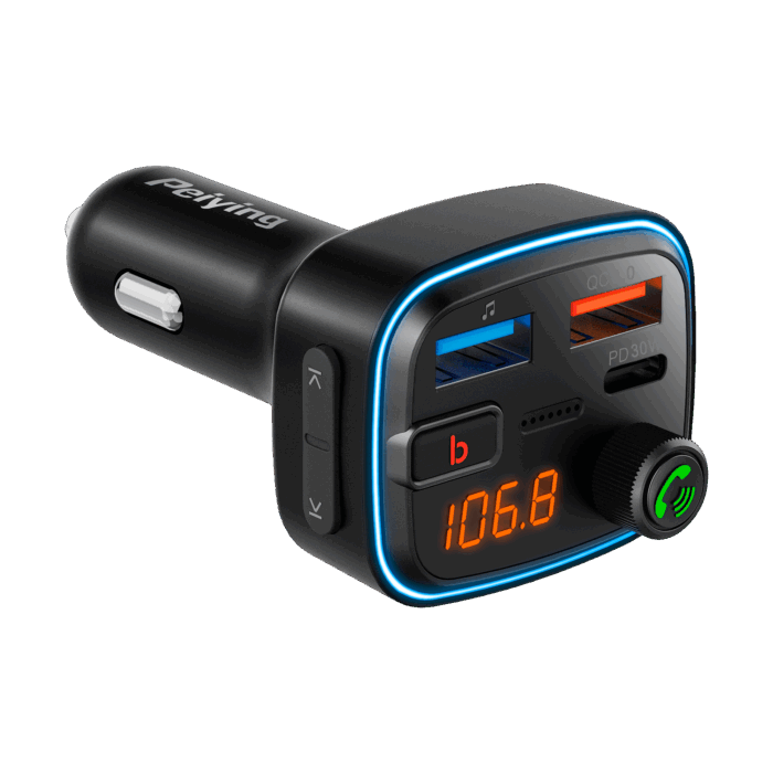Автомобільний FM-передавач Peiying URZ0487 з функцією Bluetooth (2x USB + USB-C) - Зображення 2