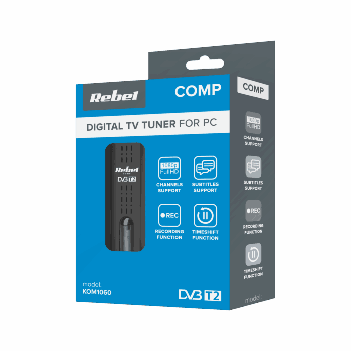 Цифровий USB-тюнер DVB-T2 H.265 HEVC Rebel KOM1060 - Зображення 5