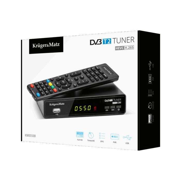 DVB-T2 Krüger&matz KM0550B H.265 HEVC тюнер - Зображення 5