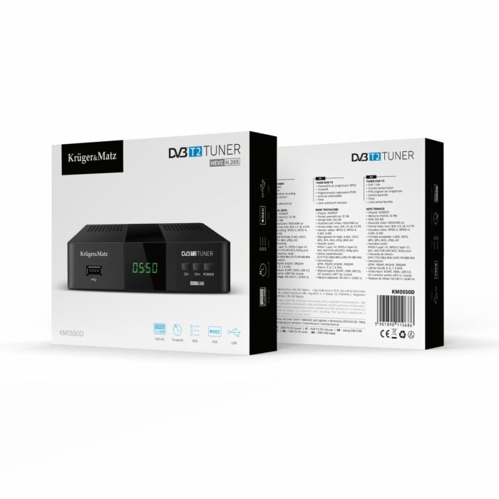 DVB-T2 Krüger&matz KM0550D H.265 HEVC тюнер - Зображення 6