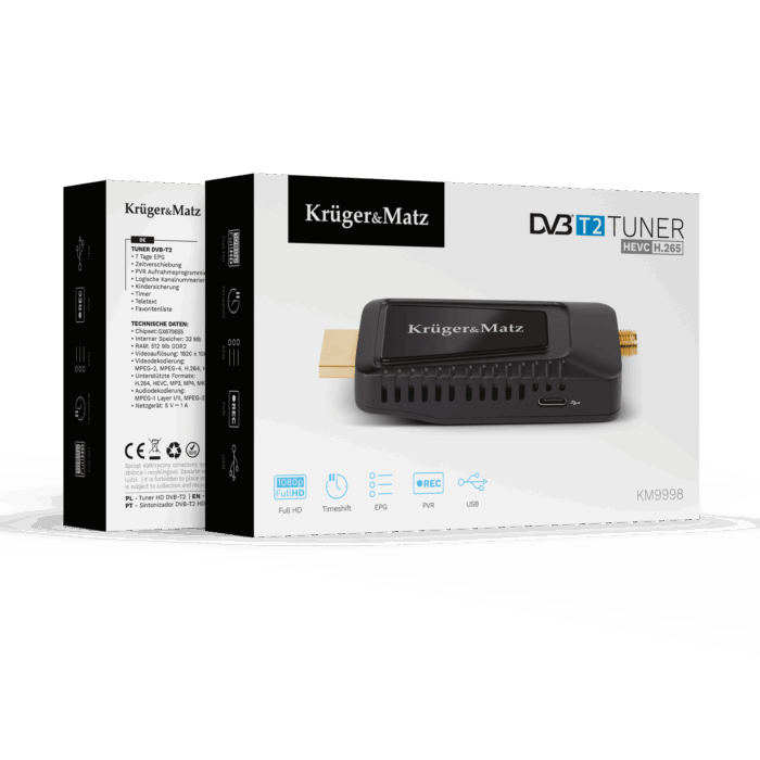 Міні-тюнер Krüger&matz KM9998 DVB-T2 HEVC H.265 на HDMI - Зображення 7