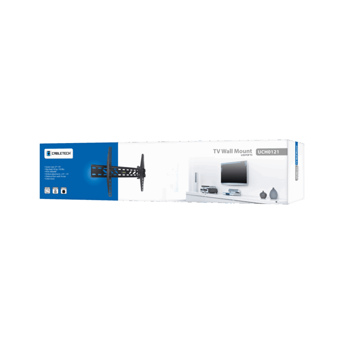 Базове настінне кріплення 37-70 Cabletech UCH0121 дюймів чорного РК/ПДП LP09 - Зображення 9
