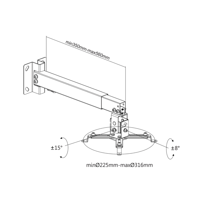 Настінне кріплення Cabletech UCH0101-1 проектора - Зображення 9