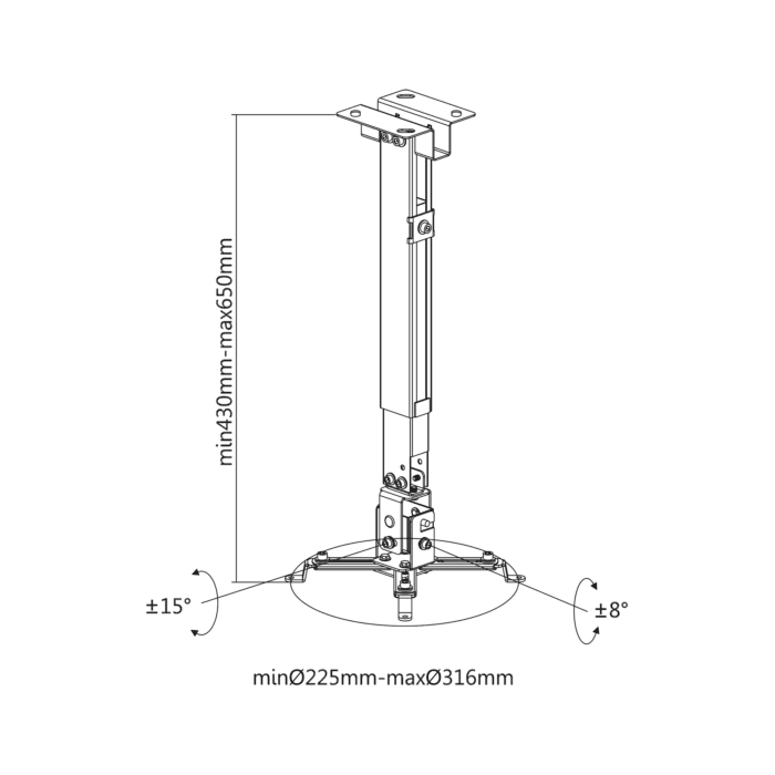 Настінне кріплення Cabletech UCH0101-1 проектора - Зображення 8