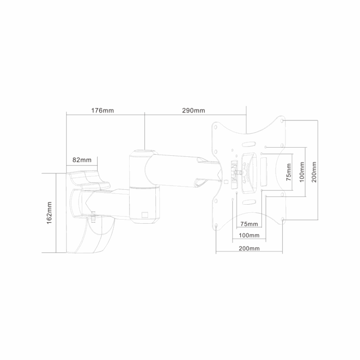 Настінне кріплення 13-42 Cabletech UCH0043A дюймів чорного кольору LCD-UCH0043 - Зображення 4