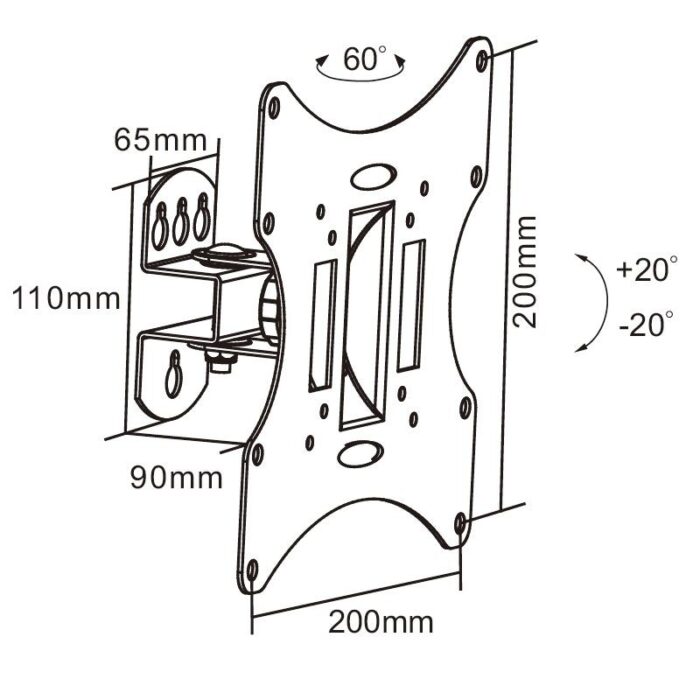 Настінне кріплення 23-43 Cabletech UCH0041A дюйми чорного кольору LCD-UCH0041 - Зображення 2