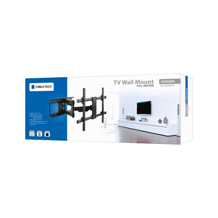 Настінне кріплення 37-70 Cabletech UCH0205 дюймів чорного кольору LPA49-463D (вертикальне та горизонтальне регулювання) - Зображення 13
