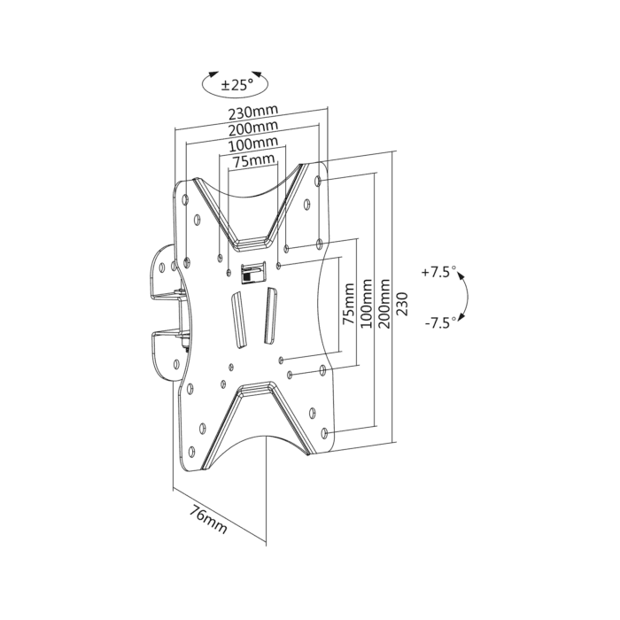 Чорне настінне кріплення - Cabletech UCH0023A1 23"-42" - Зображення 8