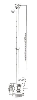 Стельове кріплення для РК-дисплея Cabletech UCH0076A чорного кольору - Зображення 3
