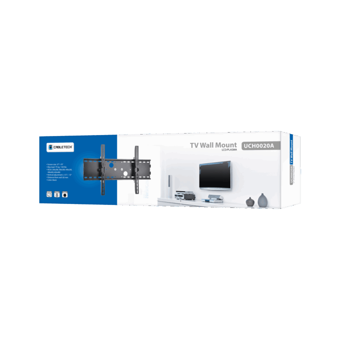 Настінне кріплення для плазмових та РК-дисплеїв Cabletech UCH0020A універсальне, чорне 37-70 дюймів - Зображення 7
