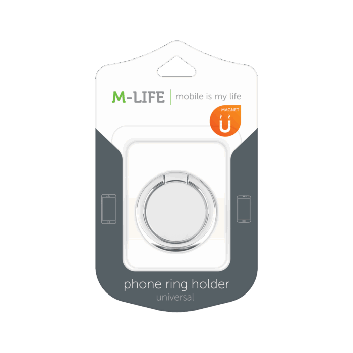 Універсальний тримач M-life ML0711S для телефону кільцеподібного типу, срібний - Зображення 3