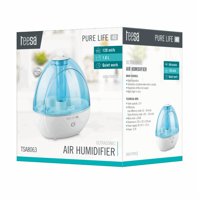 Ультразвуковий зволожувач повітря Teesa TSA8063 PURE LIFE 40 - Зображення 6